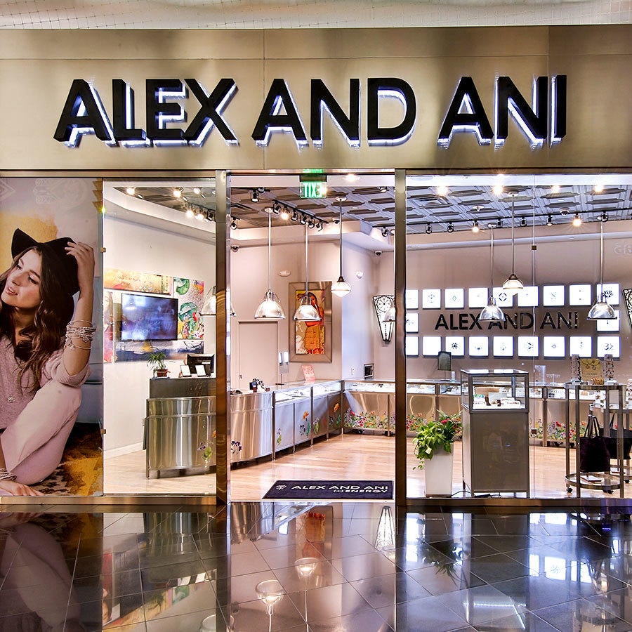 Front of Alex and Ani store inside of Miracle Mile Shops