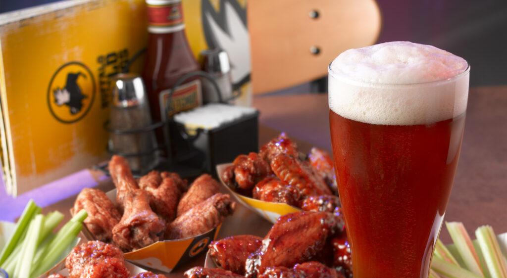 Beer and chicken wings
