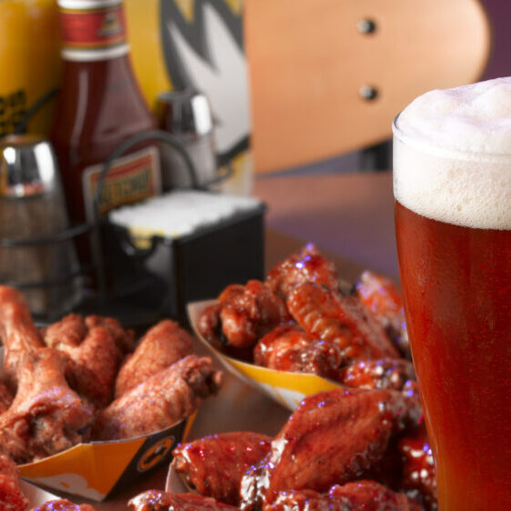 Beer and chicken wings