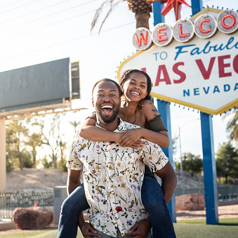 Couple on a date in Las Vegas